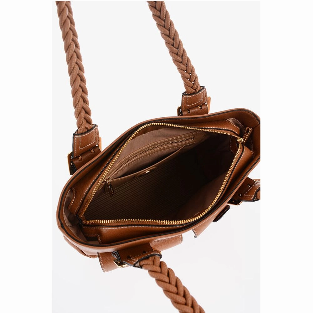 Moschino LOVE Faux Leather Shoulder Bag with Braided Handle
