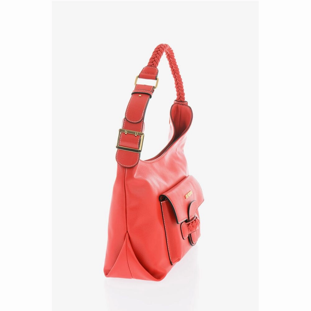 Moschino LOVE Faux Leather Shoulder Bag with Braided Handle