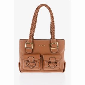 Moschino LOVE Faux Leather Shoulder Bag with Braided Handle