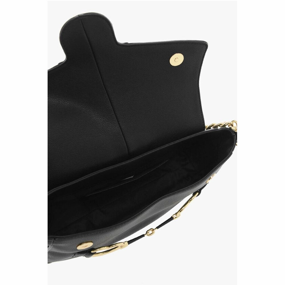 Moschino LOVE Faux Leather Shoulder Bag with Golden Chain