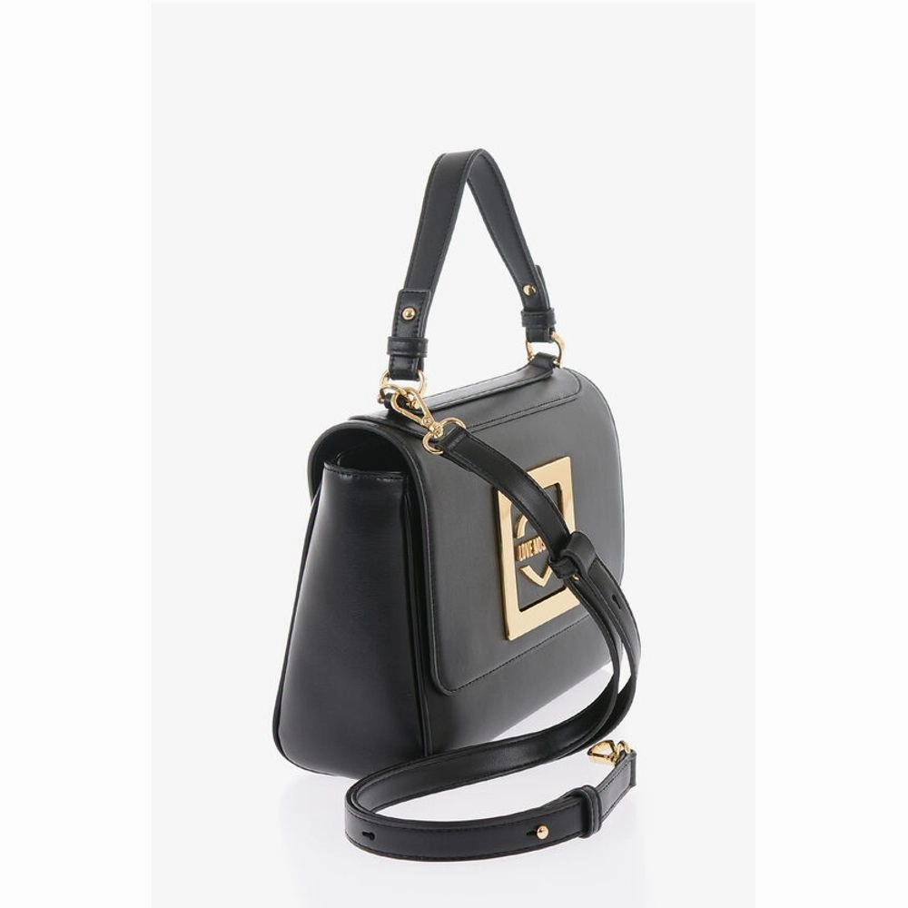 Moschino LOVE Faux Leather Shoulder Bag with Golden Details