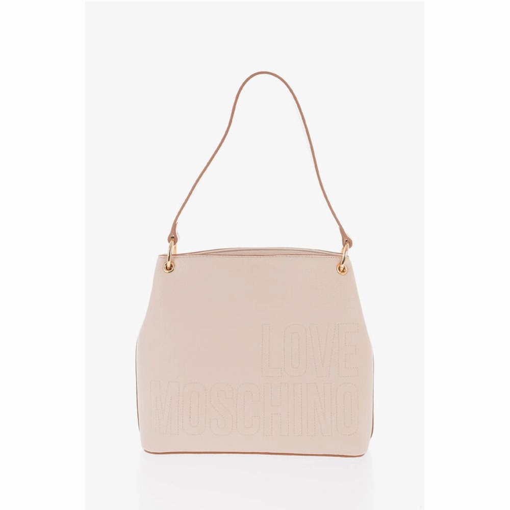 Moschino LOVE Faux Leather Shoulder Bag with Golden Details