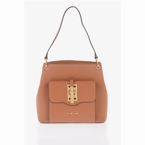 Moschino LOVE Faux Leather Shoulder Bag with Golden Details
