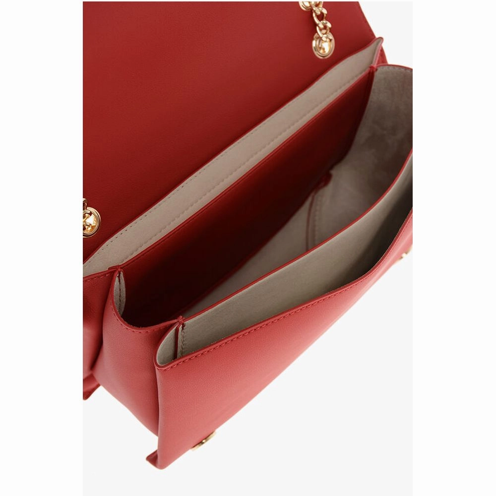 Moschino LOVE Faux Leather Shoulder Bag with Maxi Golden Logo
