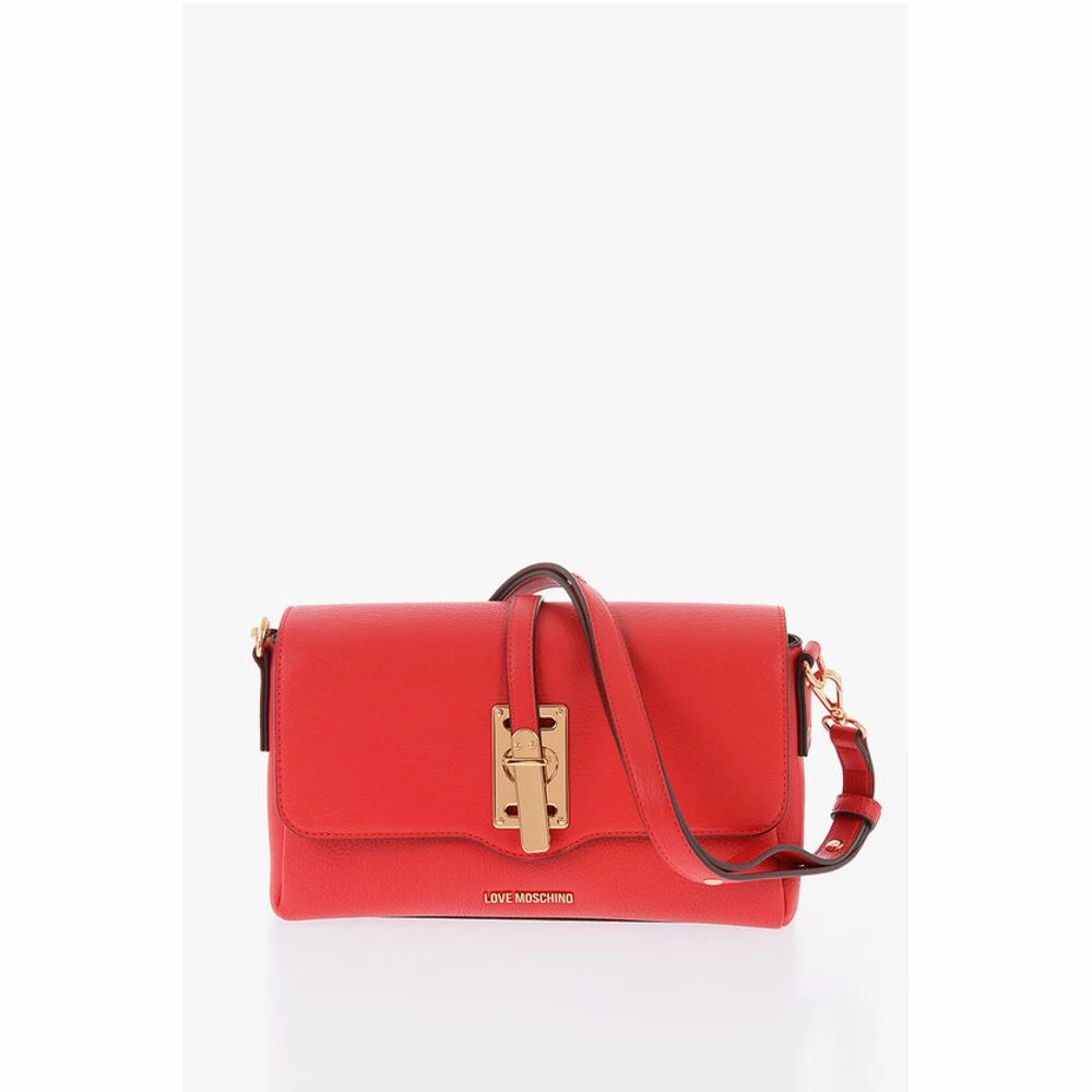 Moschino LOVE Faux Leather Shoulder Bag With Maxi Logo on the Back