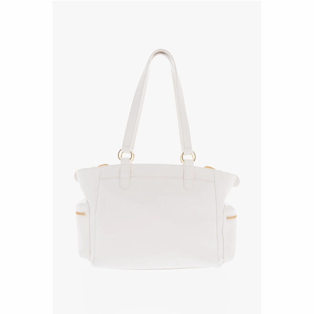 Moschino LOVE Faux Leather Shoulder Bag with Removable Golden Charm