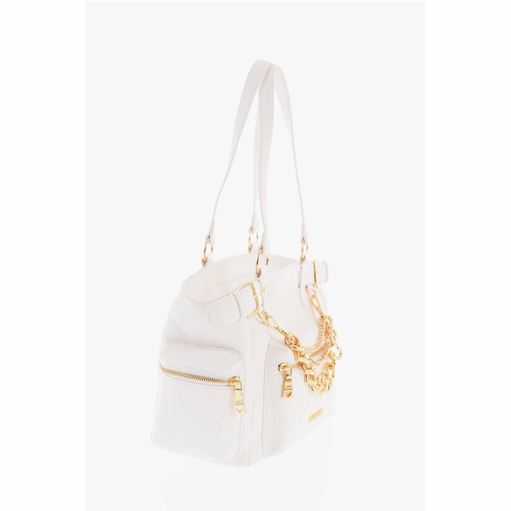 Moschino LOVE Faux Leather Shoulder Bag with Removable Golden Charm