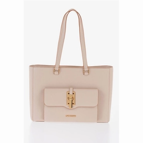 Moschino LOVE Faux Leather Tote Bag with Golden Details