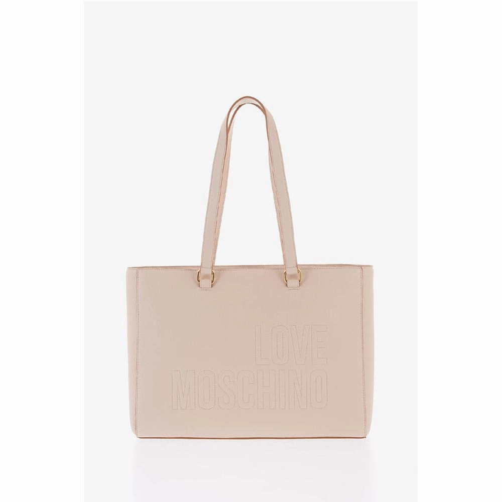 Moschino LOVE Faux Leather Tote Bag with Golden Details