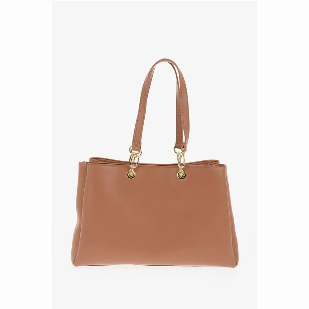 Moschino LOVE Faux Leather Tote Bag with Golden Logo