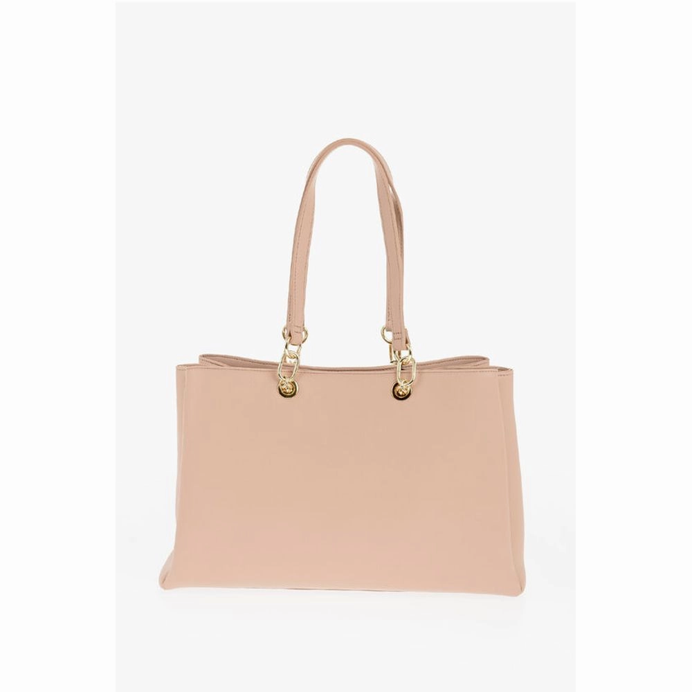 Moschino LOVE Faux Leather Tote Bag with Golden Logo