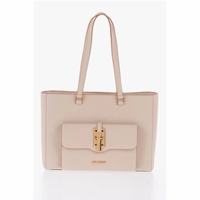 Moschino LOVE Faux Leather Tote Bag with Golden Women's Details