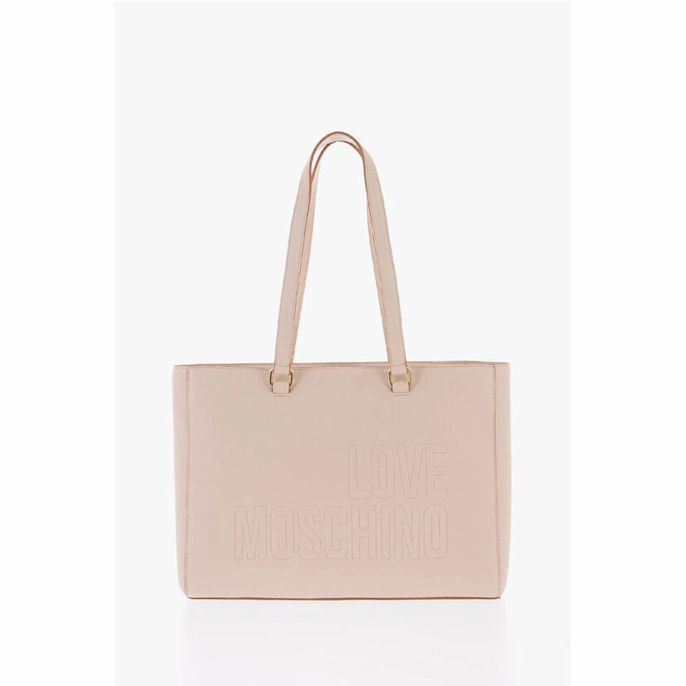 Moschino LOVE Faux Leather Tote Bag with Golden Women's Details