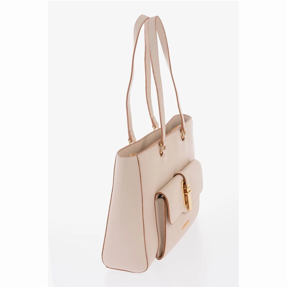 Moschino LOVE Faux Leather Tote Bag with Golden Women's Details