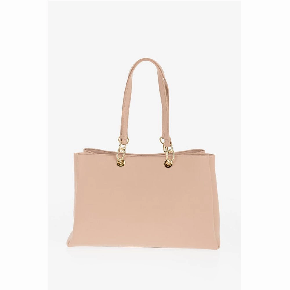 Moschino LOVE Faux Leather Tote Bag with Golden Women's Logo