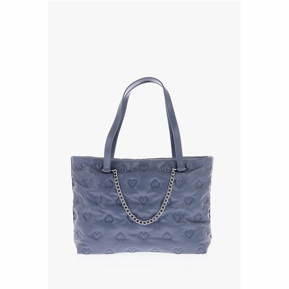 Moschino LOVE hearts embossed faux leather shoulder bag