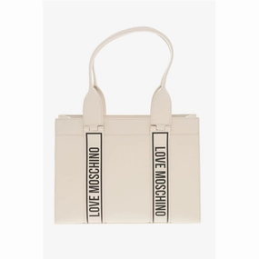 Moschino LOVE MOSCHINO Faux Leather Tote Bag with Logoed Women's Bands