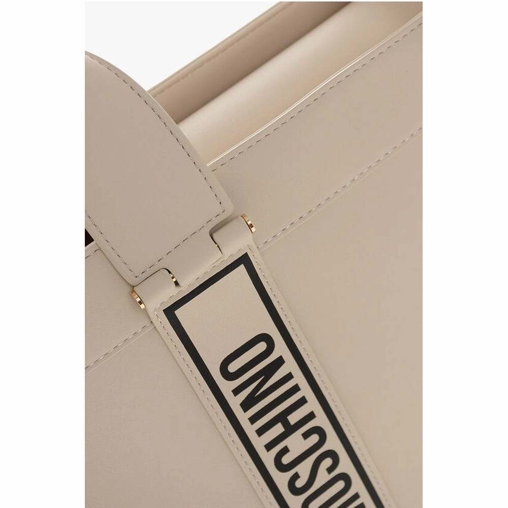 Moschino LOVE MOSCHINO Faux Leather Tote Bag with Logoed Women's Bands