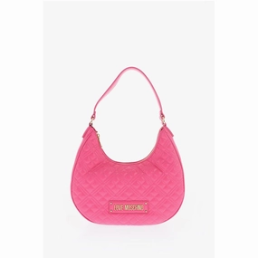 Moschino LOVE Quilted Faux Leather Hobo Bag