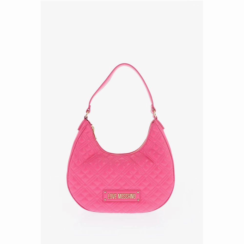 Moschino LOVE Quilted Faux Leather Hobo Bag