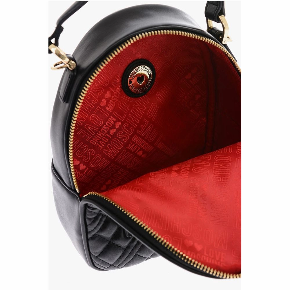 Moschino Love Quilted Faux Leather Mini Bag with Golden Women's Details