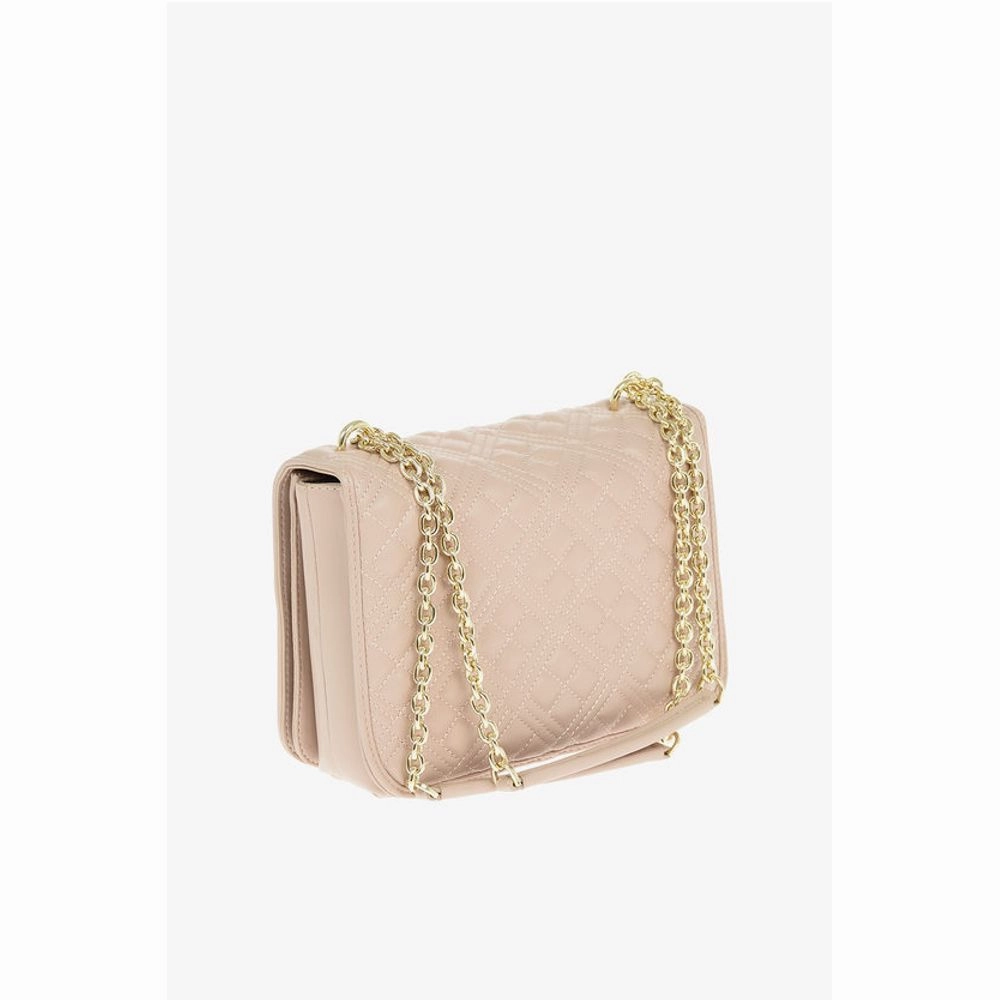 Moschino LOVE Quilted Faux Leather Shoulder Bag with Embossed Logo