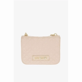 Moschino LOVE Quilted Faux Leather Shoulder Bag with Embossed Logo