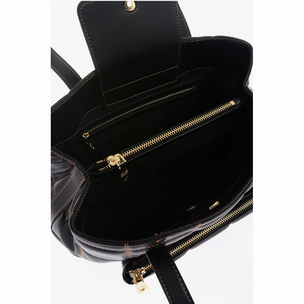 Moschino LOVE Quilted Faux Leather Shoulder Bag with Golden Logo