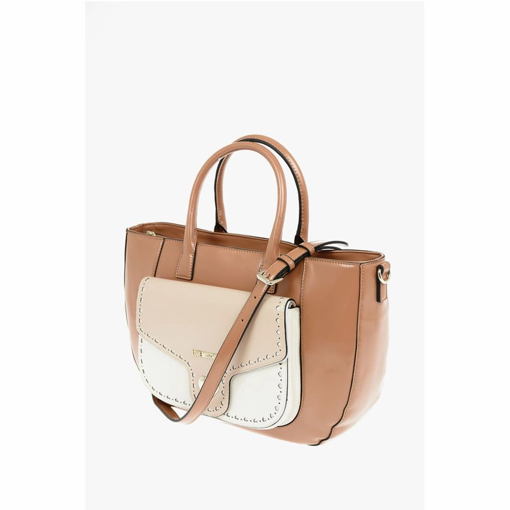 Moschino LOVE Removable Shoulder Strap Faux Leather Tote Women's Bag