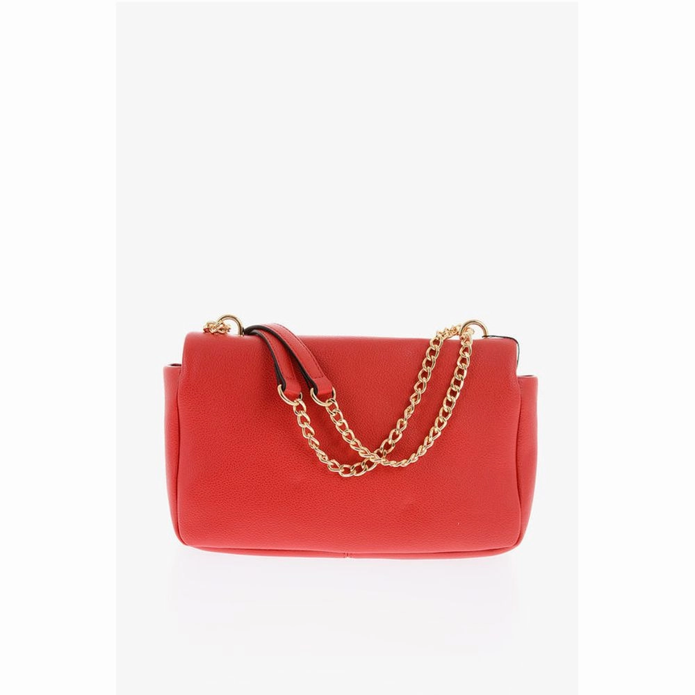 Moschino LOVE Textured Faux Leather Shoulder Bag with Golden Logo
