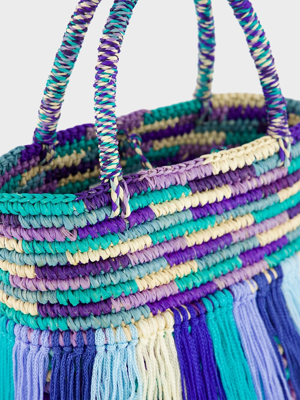 Multicolour Blue Fringed Baby Tote