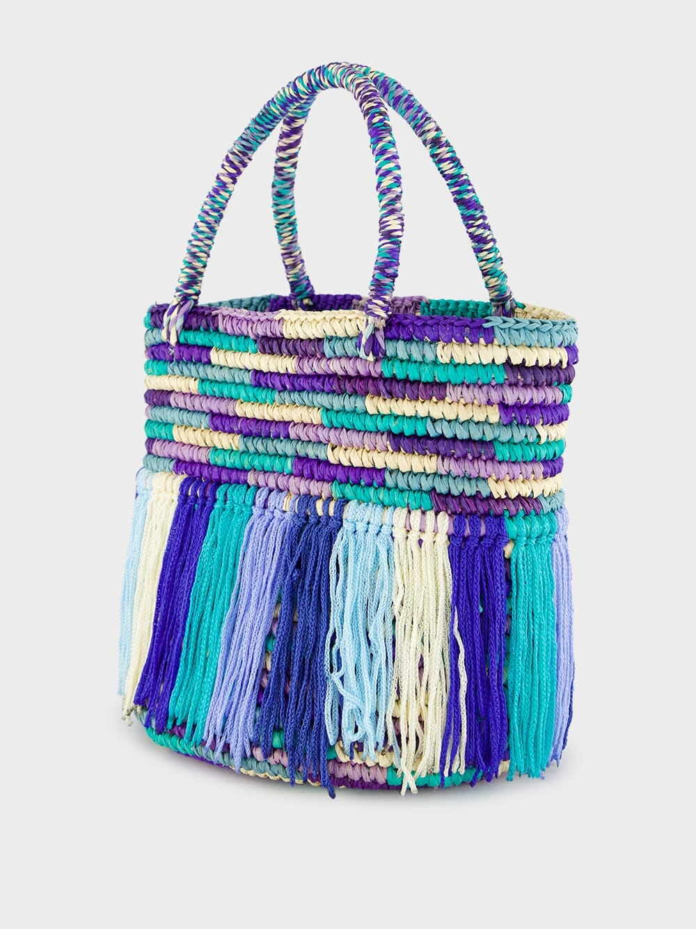 Multicolour Blue Fringed Baby Tote