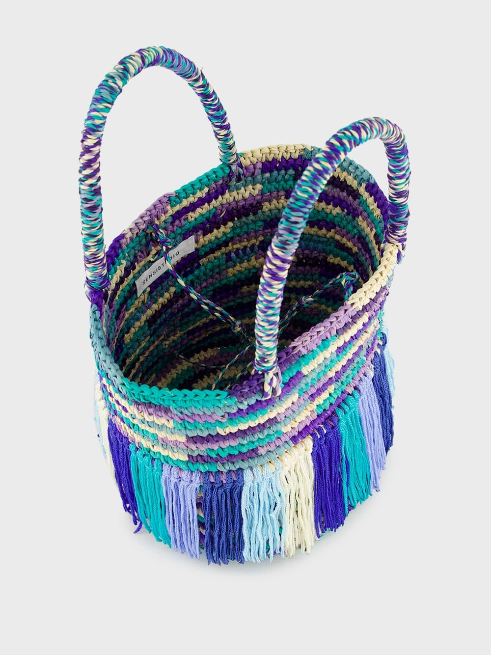 Multicolour Blue Fringed Baby Tote