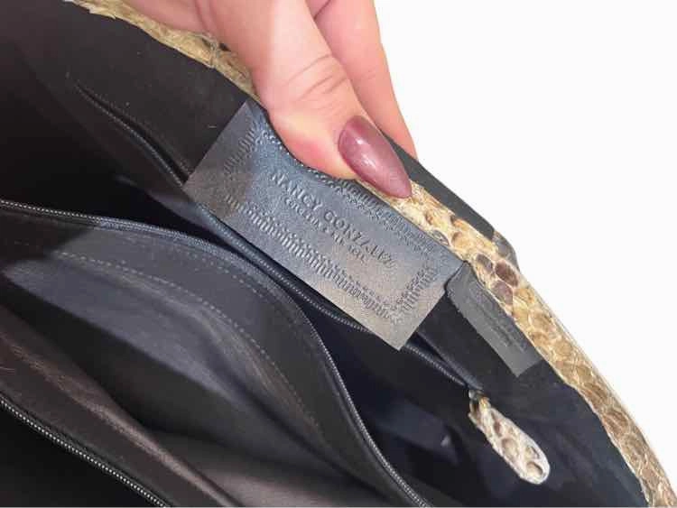 Nancy Gonzalez Handle Bag Snakeskin Handbag