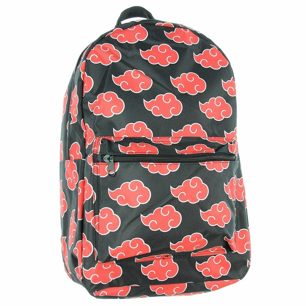 Naruto Backpack Shippuden Akatsuki Red Clouds All Over Print Travel Laptop Backpack - One Size