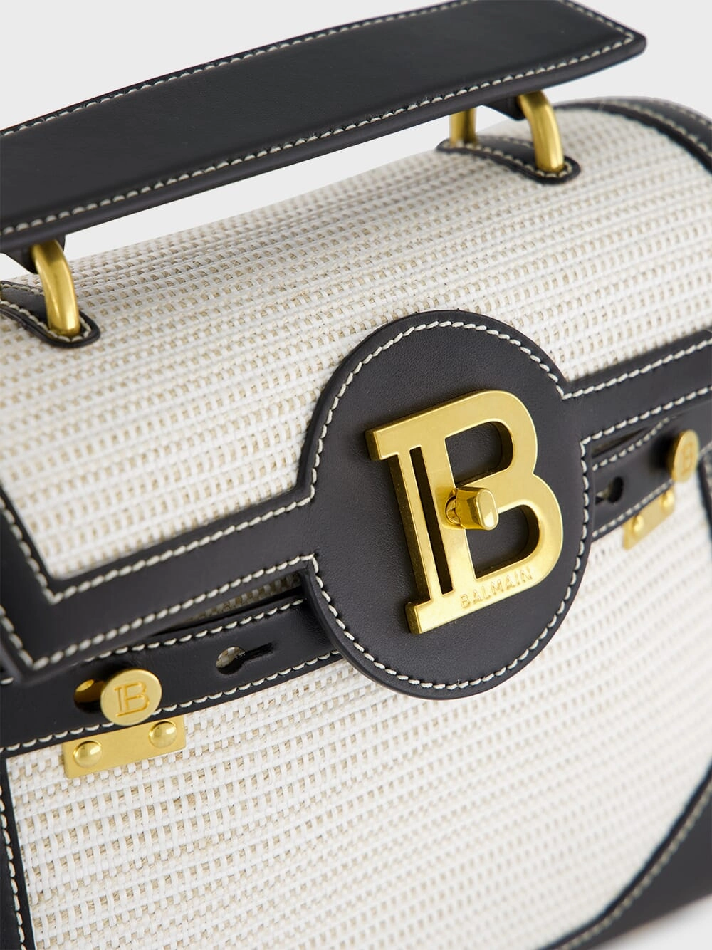 Natural & Black Raffia B-Buzz 23 Bag