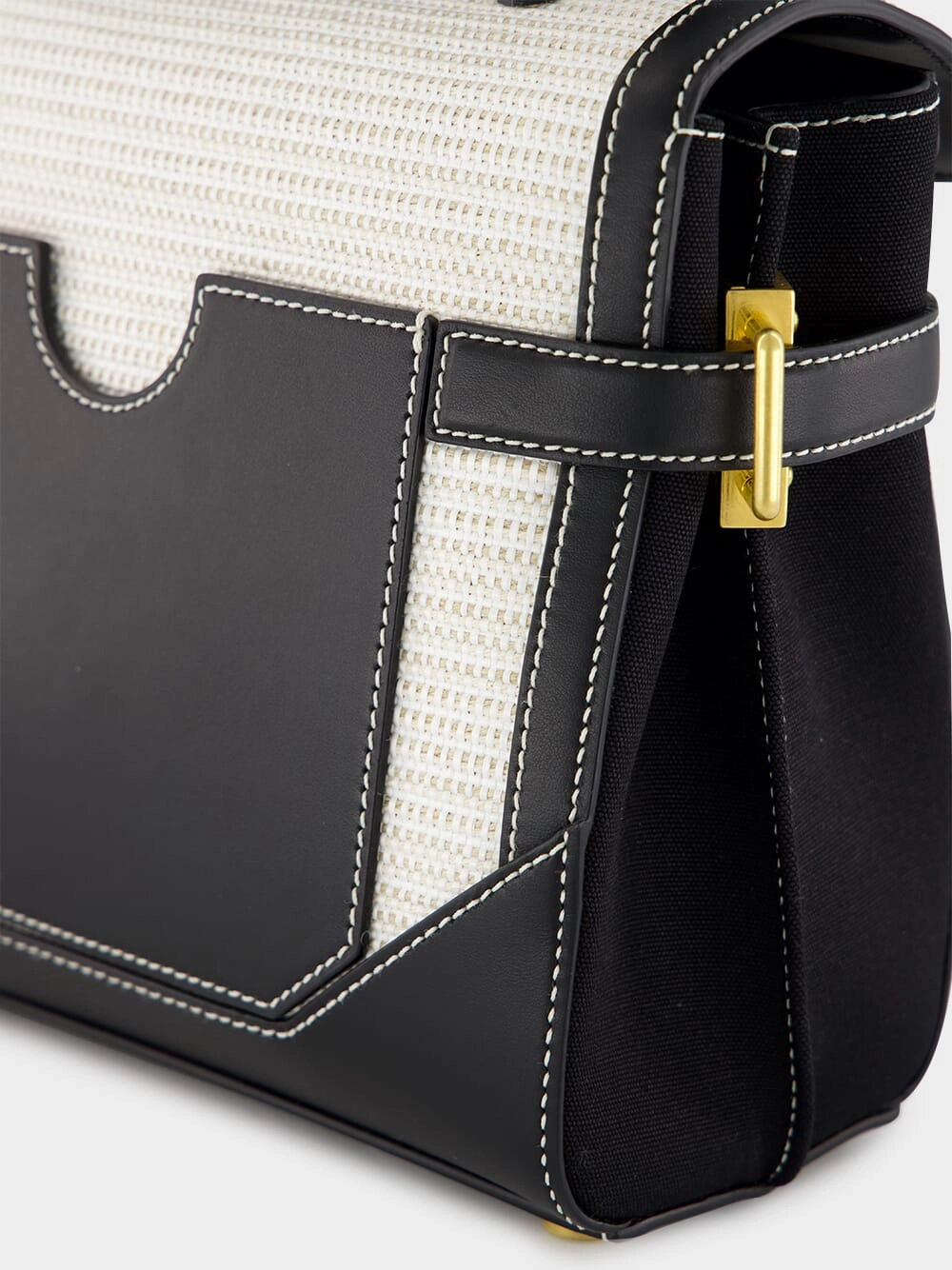 Natural & Black Raffia B-Buzz 23 Bag