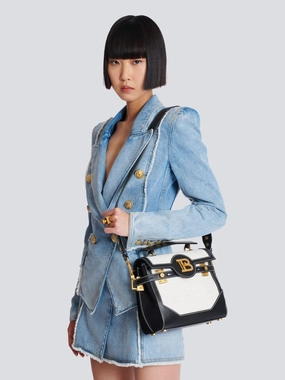 Natural & Black Raffia B-Buzz 23 Bag