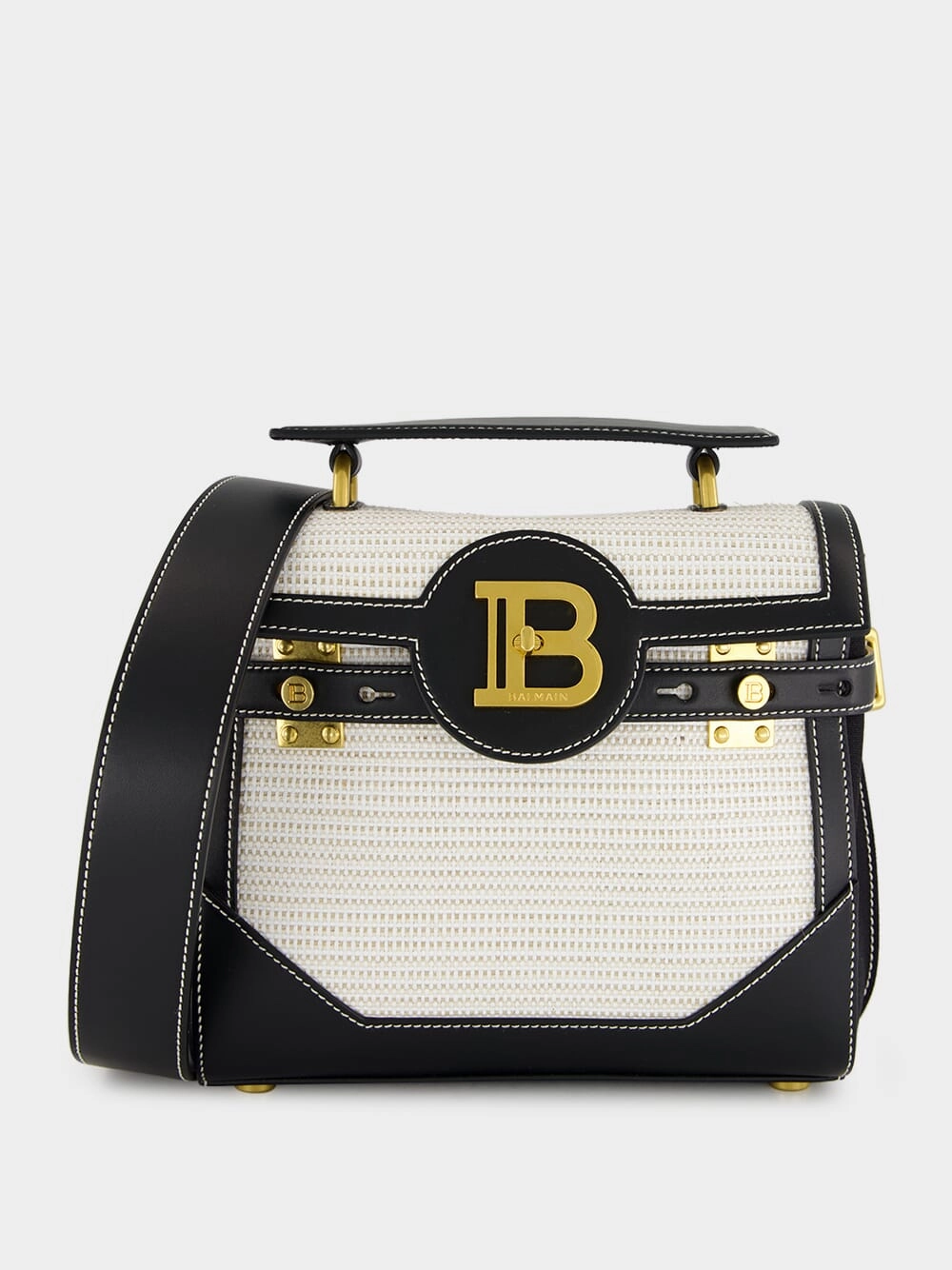Natural & Black Raffia B-Buzz 23 Bag