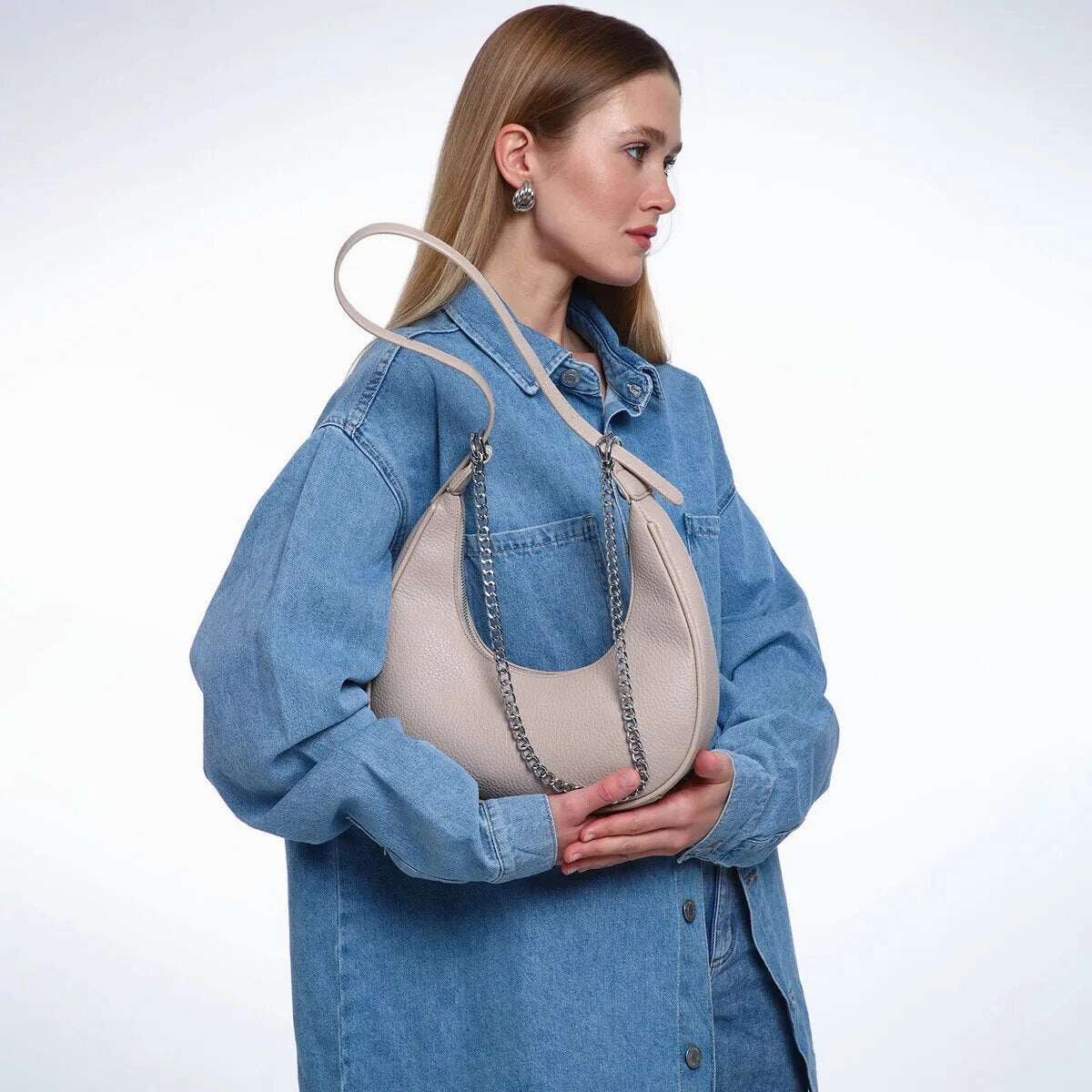 New Stylish Half Moon Shoulder Bag 78016