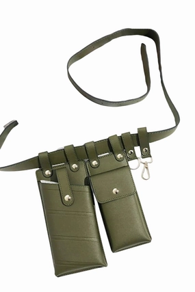 No Boundaries Vegan Leather Belt/crossbody In Olive
