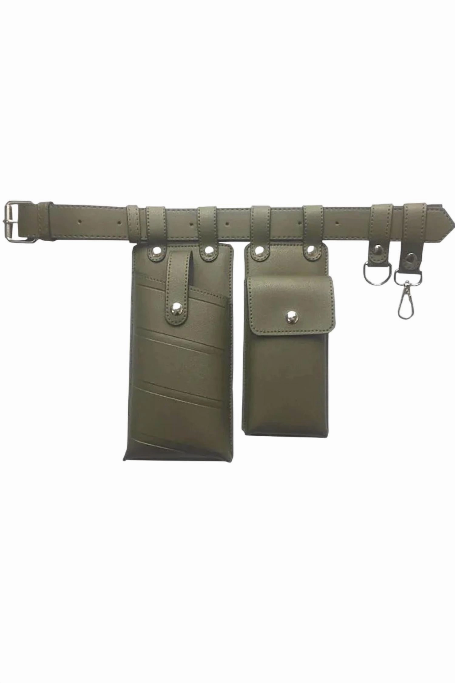No Boundaries Vegan Leather Belt/crossbody In Olive