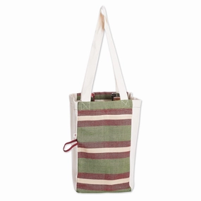 Novica Handmade Heres To Hope Foldable Cotton Wine Bottle Bag