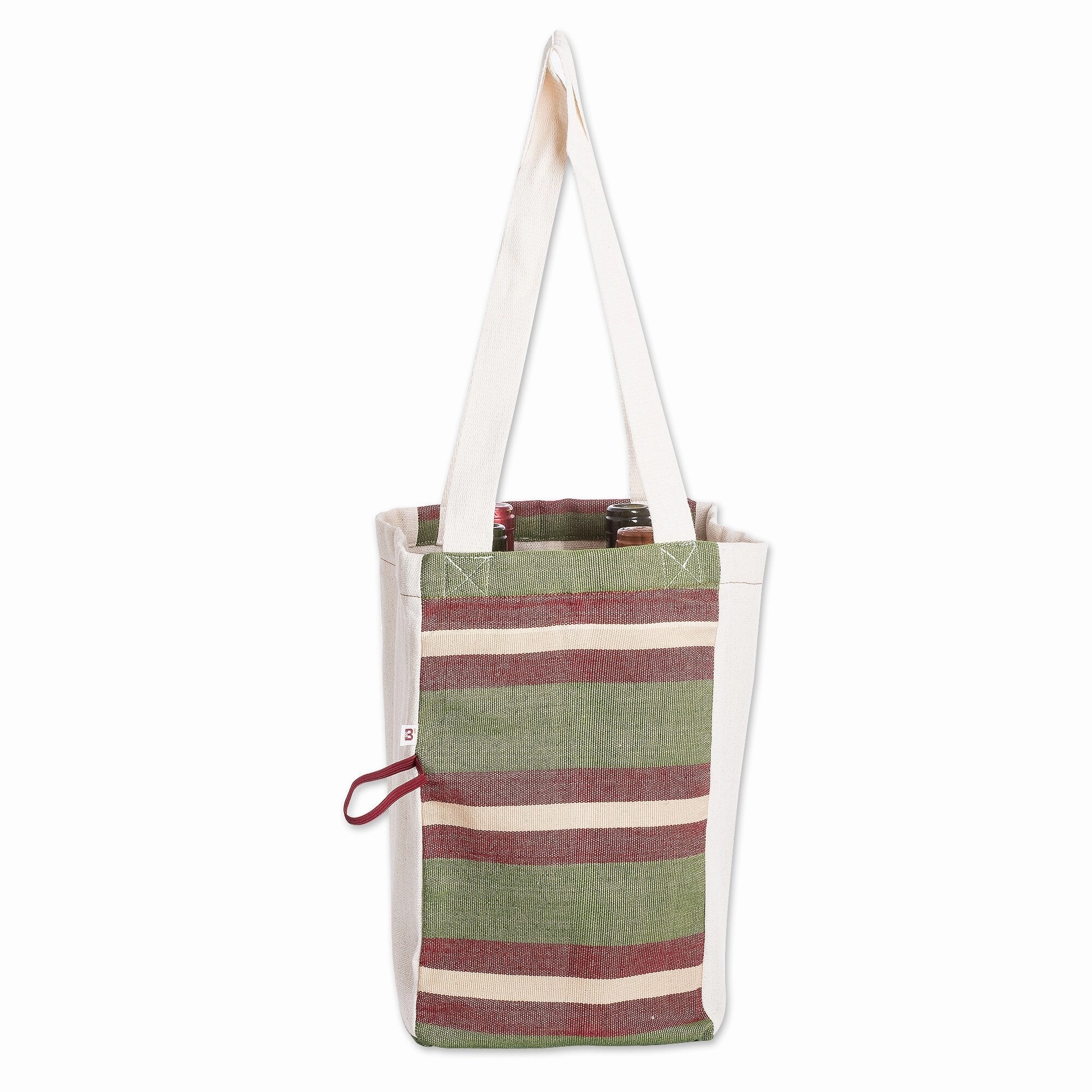 Novica Handmade Heres To Hope Foldable Cotton Wine Bottle Bag