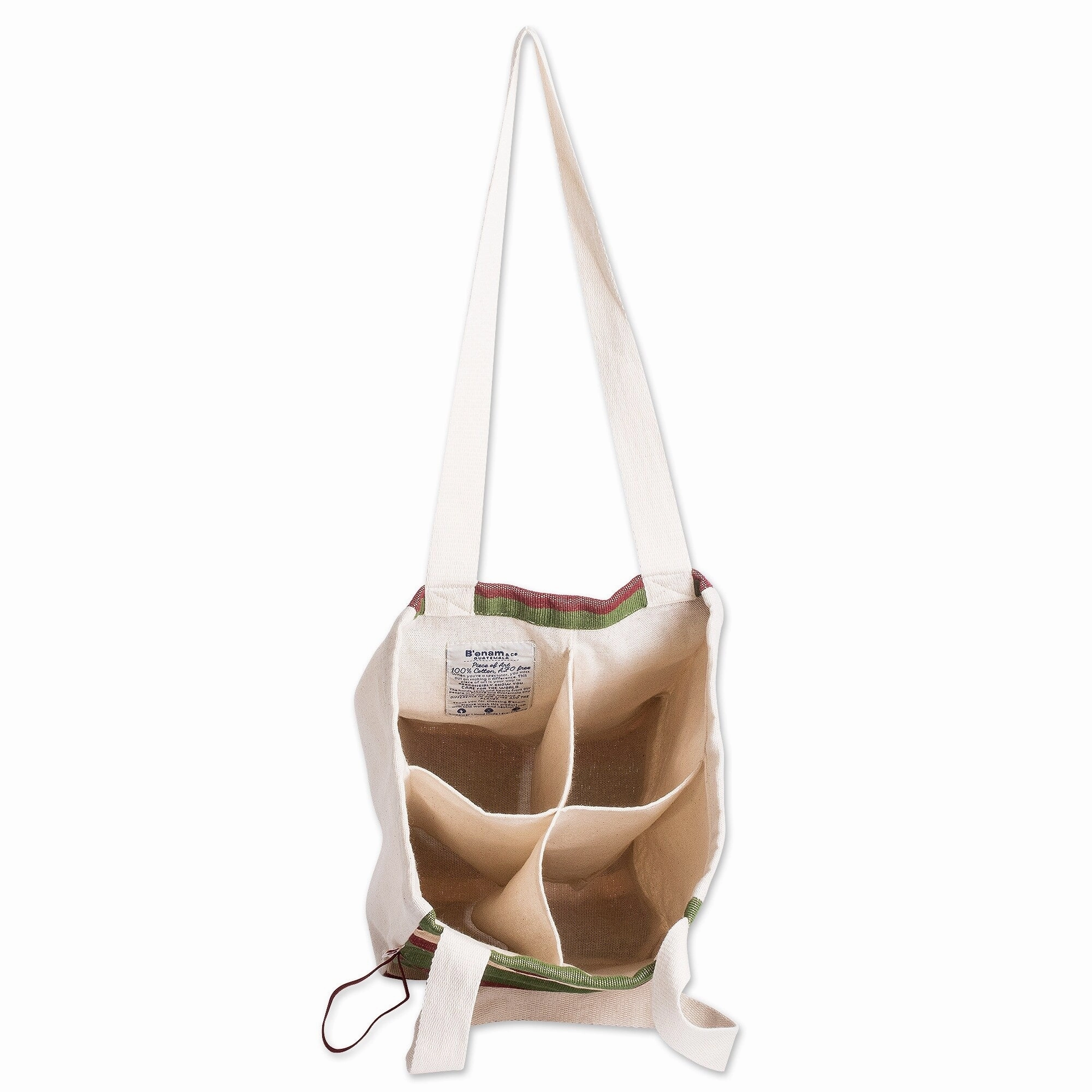 Novica Handmade Heres To Hope Foldable Cotton Wine Bottle Bag