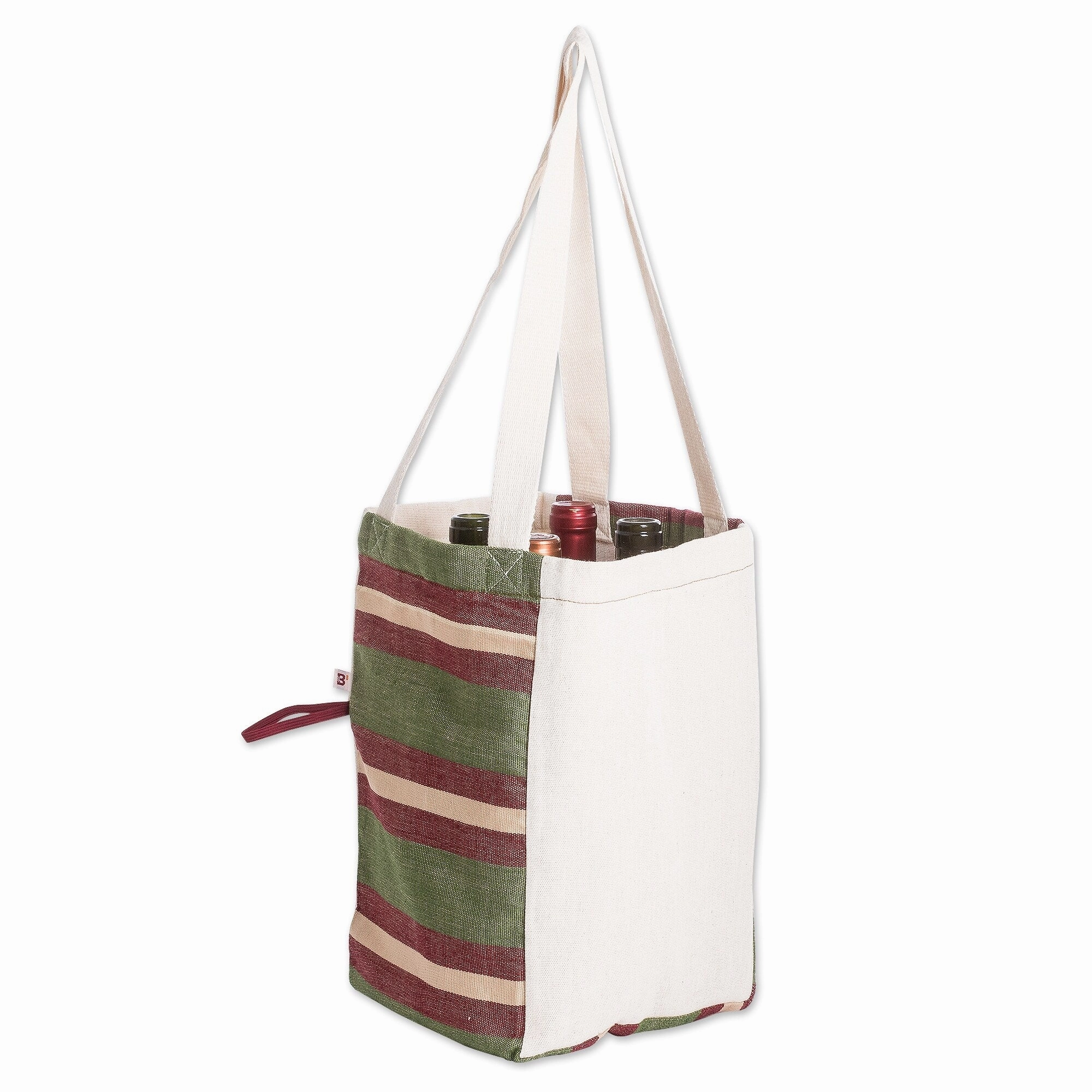 Novica Handmade Heres To Hope Foldable Cotton Wine Bottle Bag