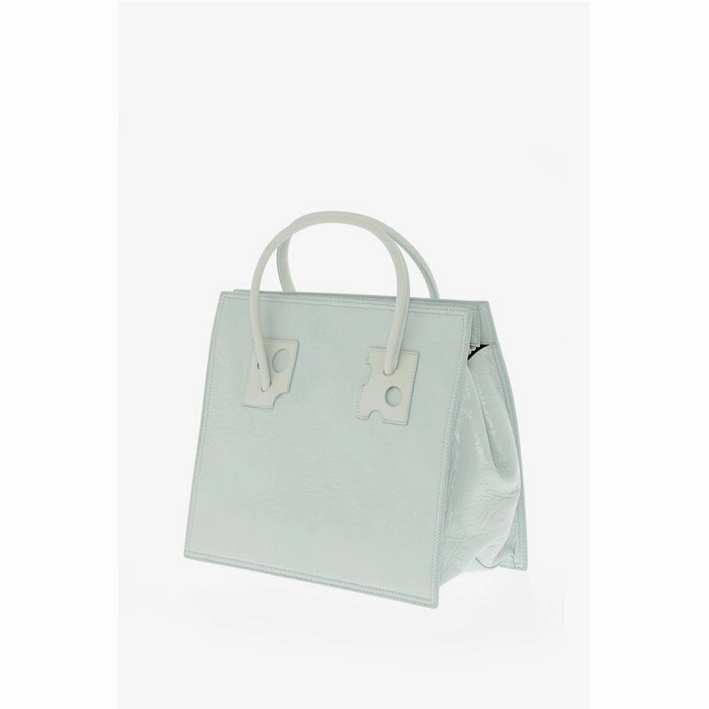 Off- Solid Color Leather Tote Women's Bag