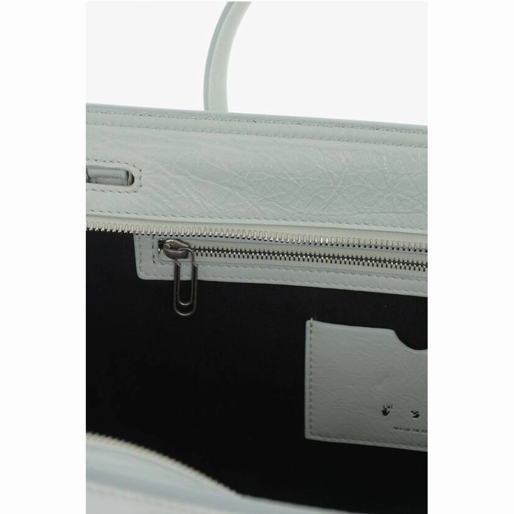 Off- Solid Color Leather Tote Women's Bag