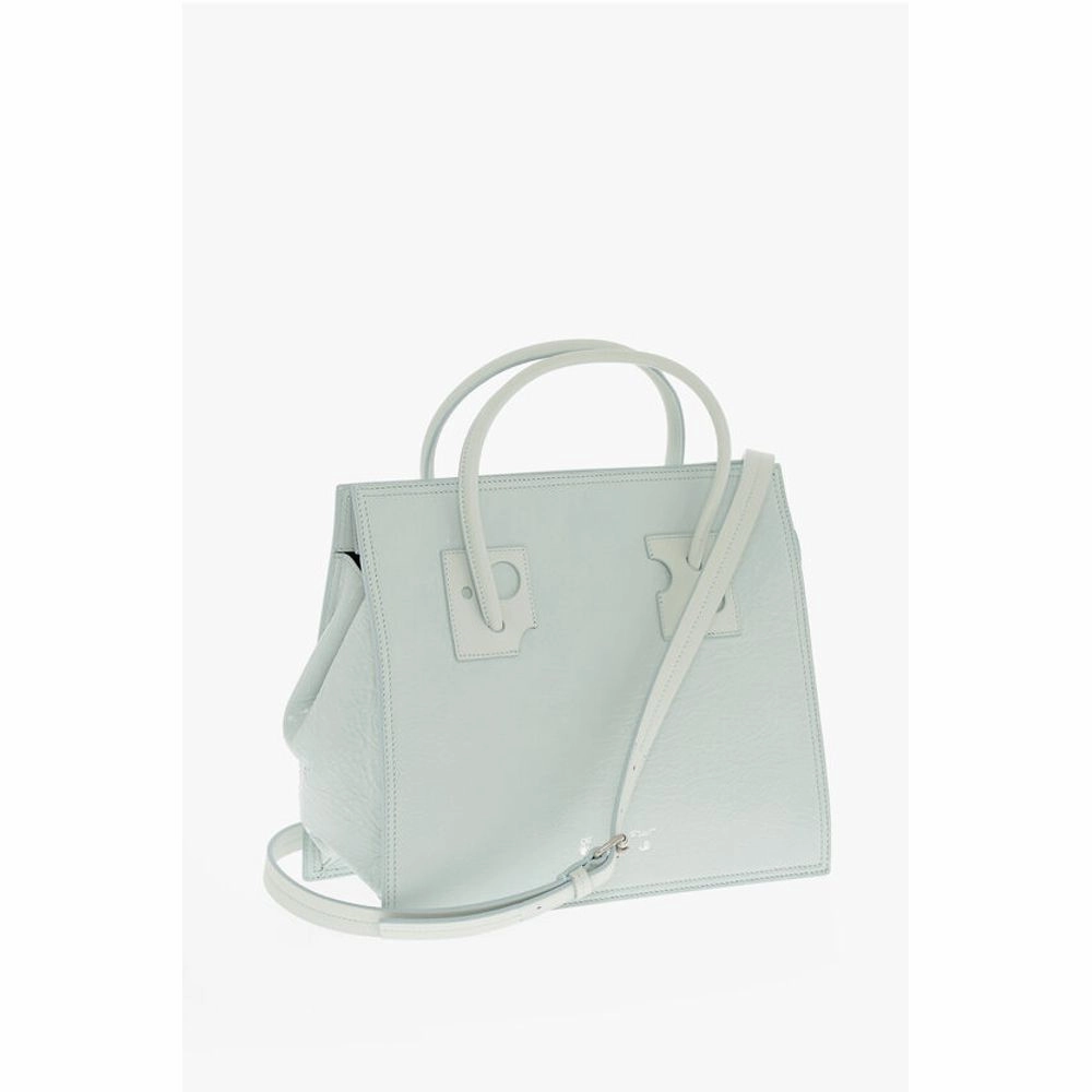 Off- Solid Color Leather Tote Women's Bag