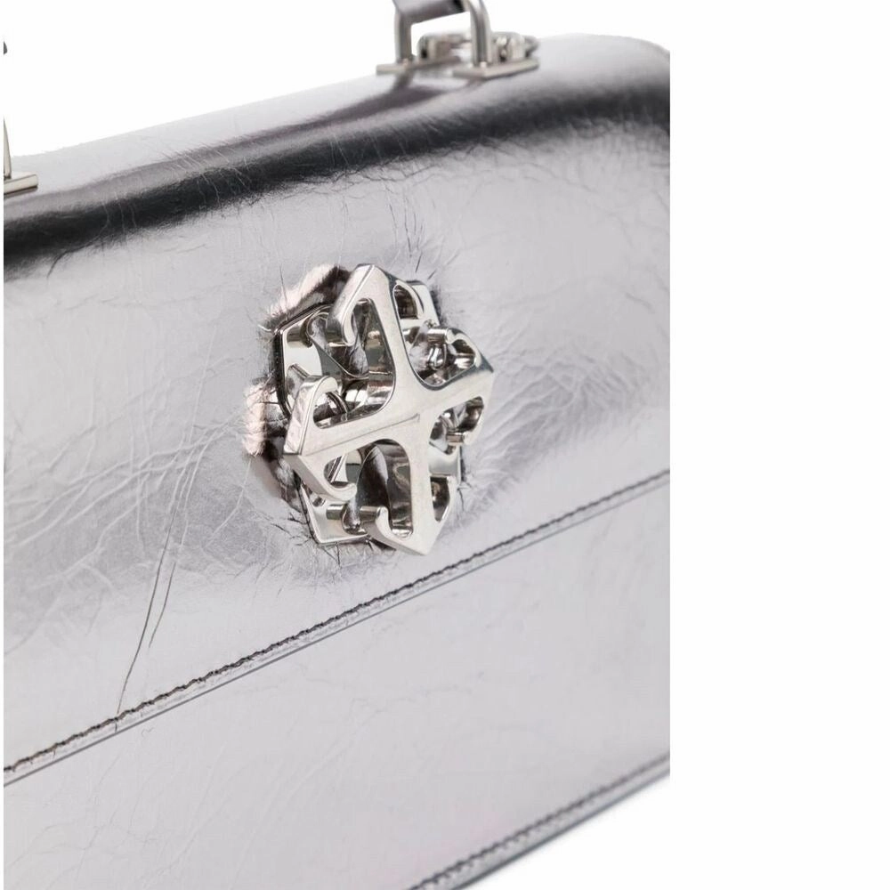 Off-White Gray Leather Crossbody Women's Bag